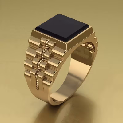 GeoBold Men’s Geometric Resin Ring