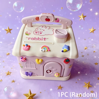 Cute Square Anime Cartoon Money Bank with Key – Fun Savings Piggy Bank for Kids, Perfect Gift for Christmas, Birthdays, Parties & Classroom Rewards